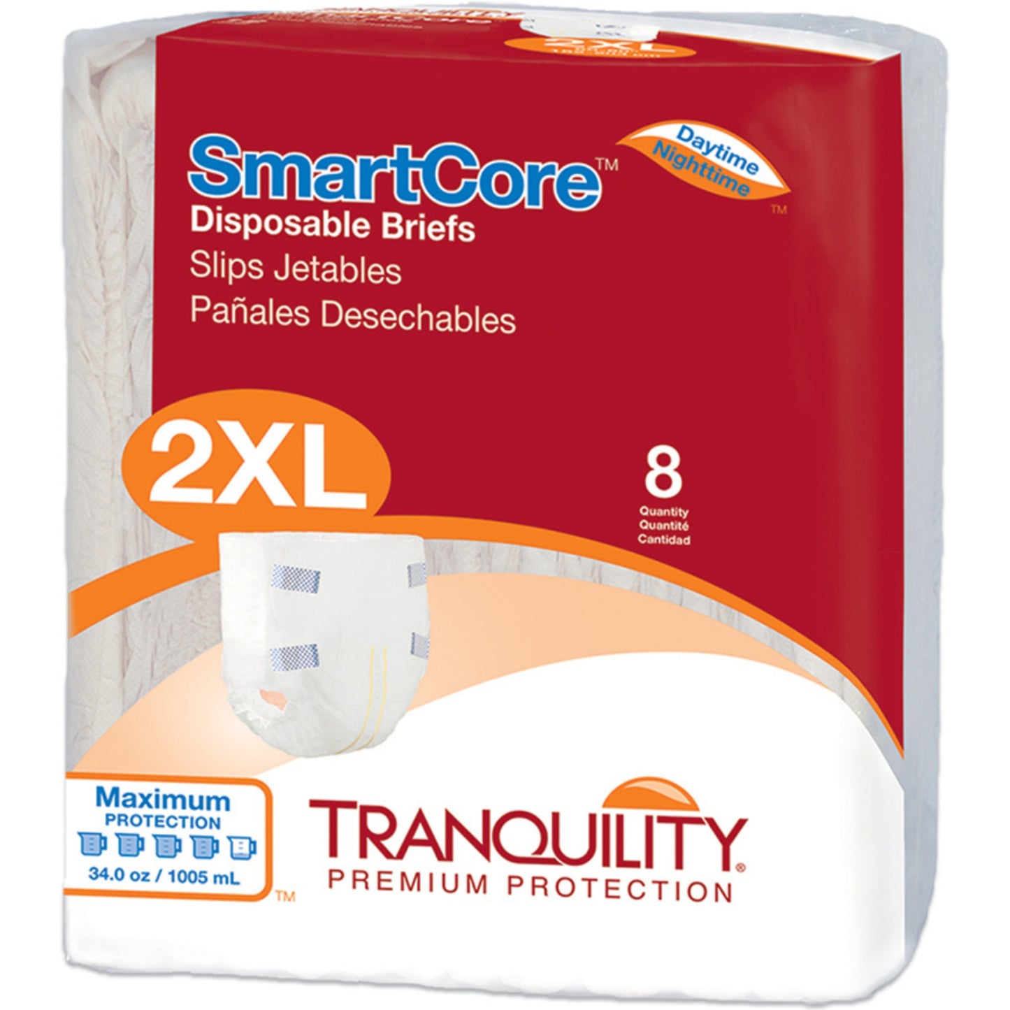 Tranquility SmartCore Adult Disposable Briefs with Tabs, Maximum Absorbency