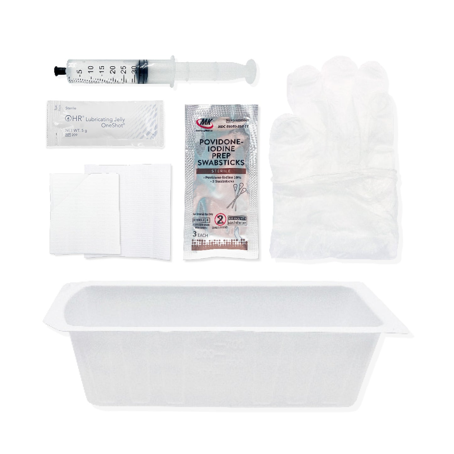 TruAdvance® Foley Insertion Tray, PVP Pre-Saturated Swabsticks