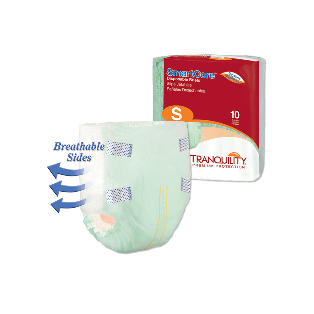 Tranquility SmartCore Adult Disposable Briefs with Tabs, Maximum Absorbency