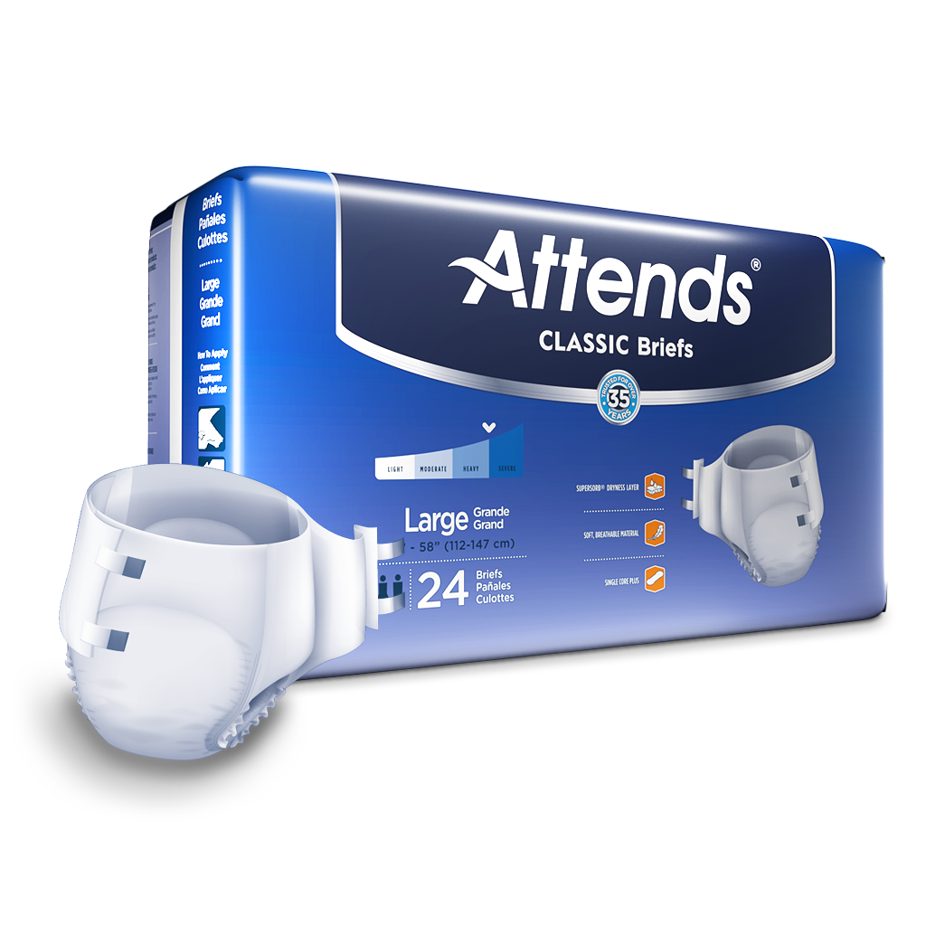 Attends Classic Briefs with Dry-Lock Technology