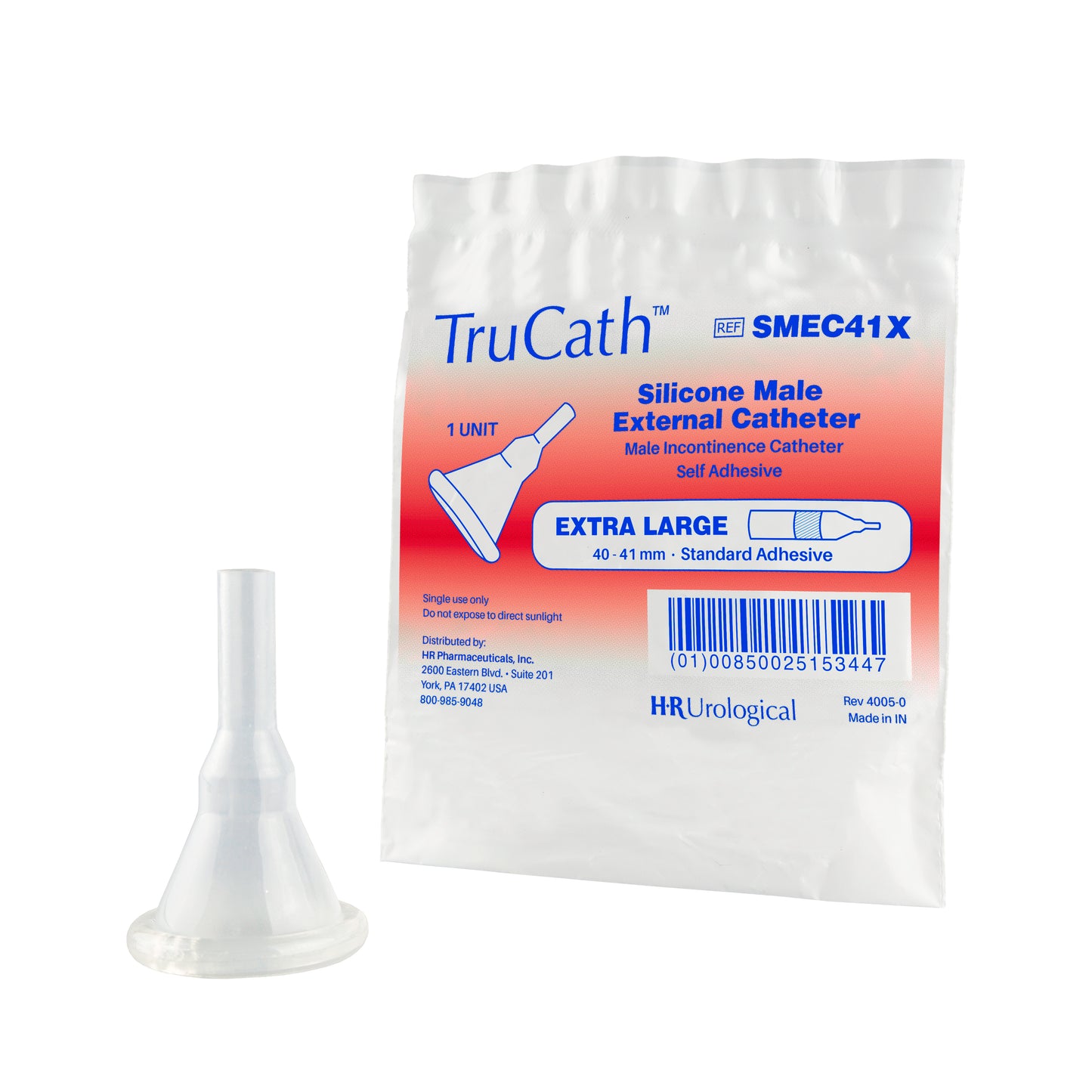 TruCath® 100% Silicone Male External Catheters, Standard Adhesive