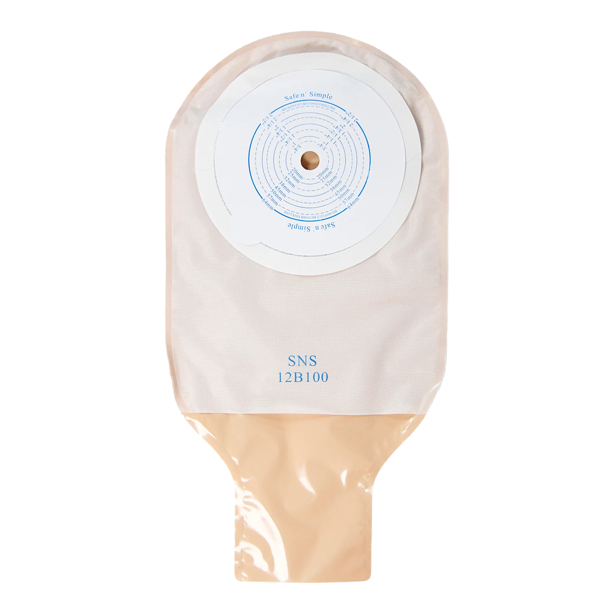 Safe-n-Simple 12-inch one-piece drainable ostomy pouch, opaque without filter, box of 10