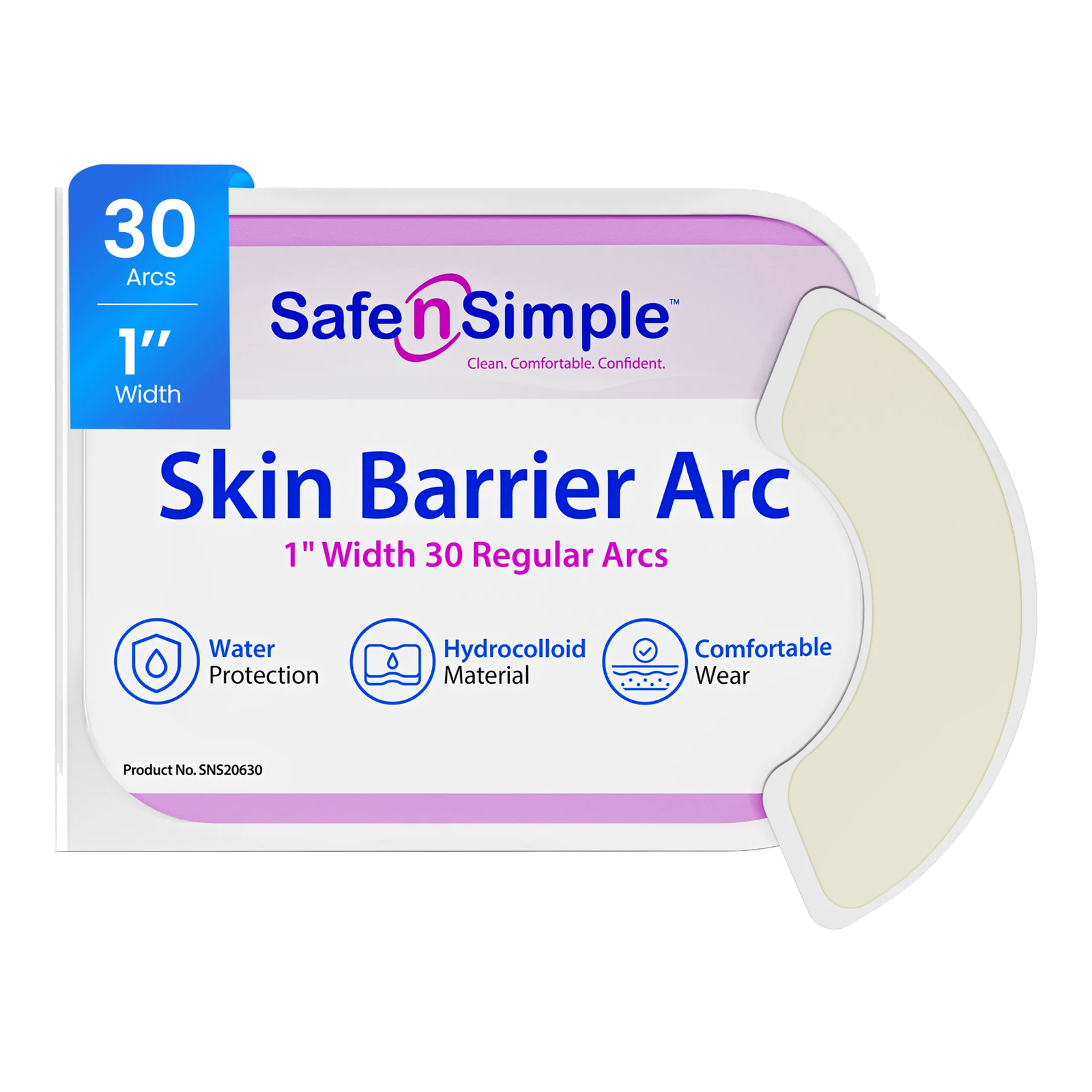 Safe-n-Simple Skin Barrier Arc, 1-inch, tray of 30
