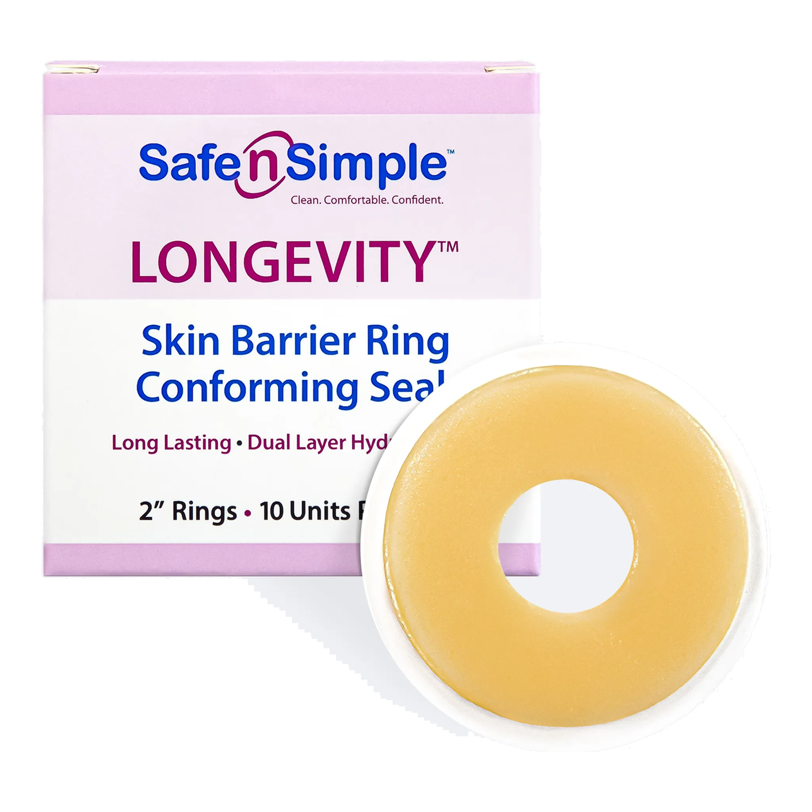 Safe-n-Simple Longevity Skin Barrier Ring, 2-inch, box of 10