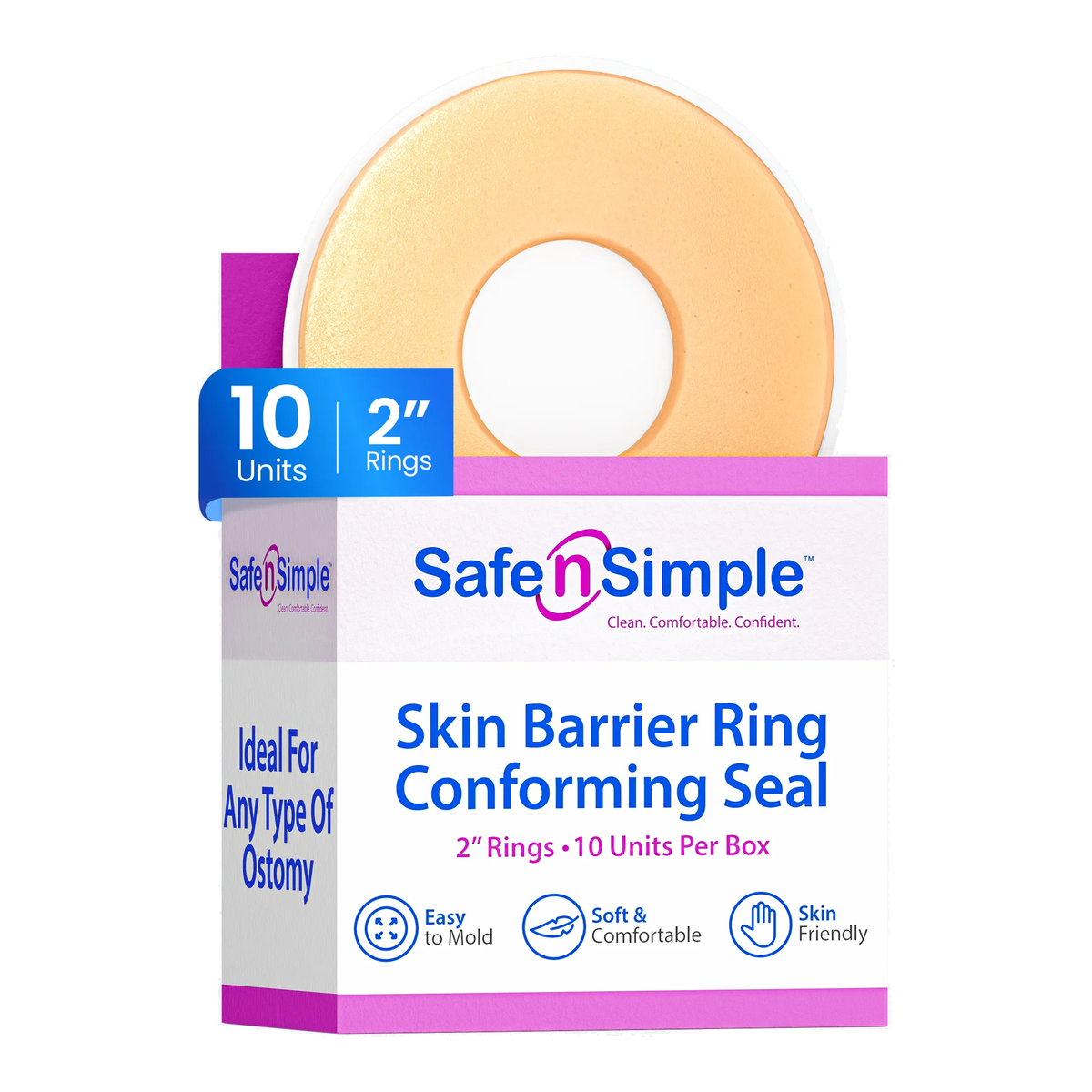 Safe-n-Simple Conforming Skin Barrier Ring, 2-inch, box of 10