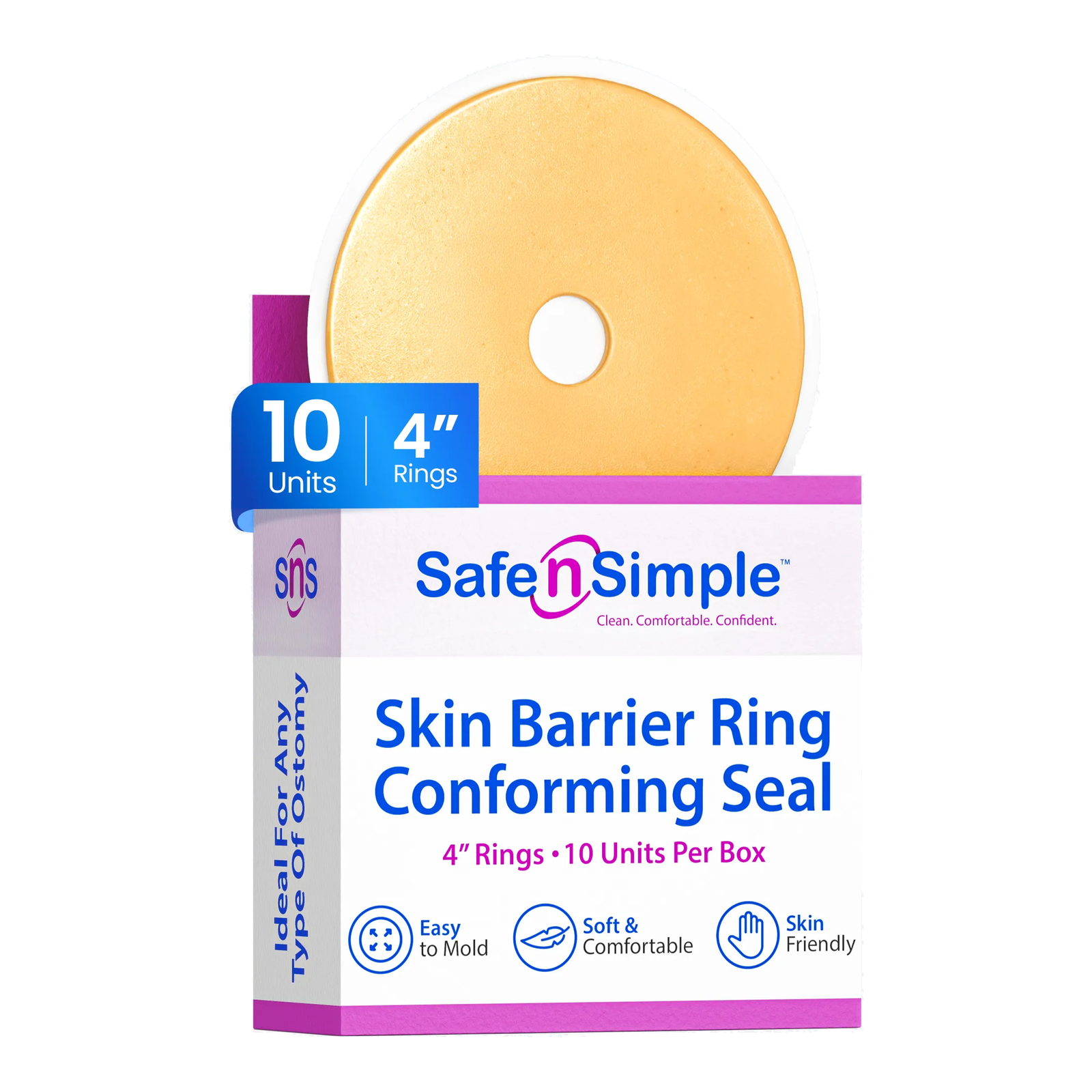 Safe-n-Simple Conforming Skin Barrier Ring, 4-inch, box of 10