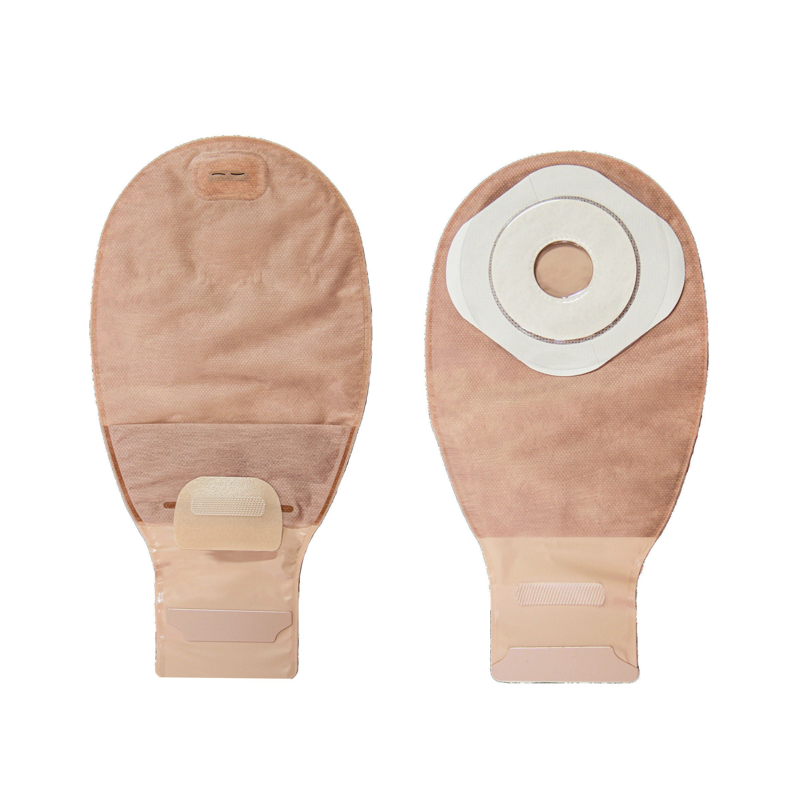 ConvaTec Esteem+ Durahesive Plus opaque pouch front and barrier views