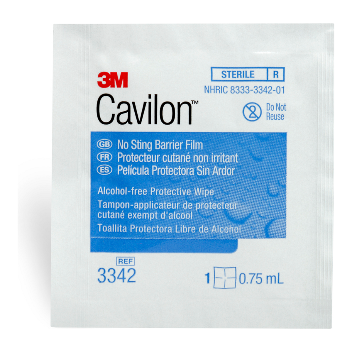 3M Cavilon No Sting Barrier Film 0.75 mL wipe, Milliken SKU MMM3342B