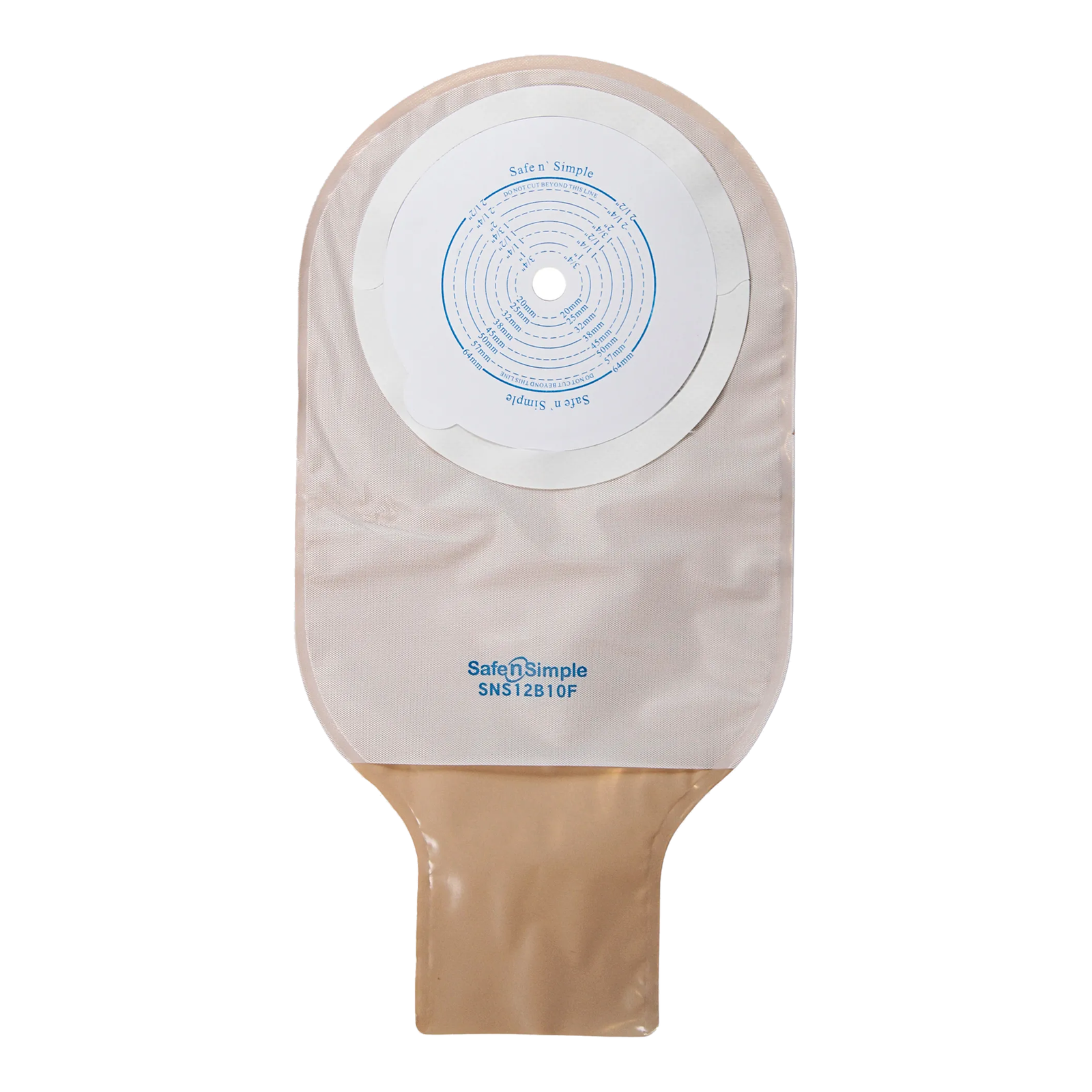 Safe-n-Simple 12-inch one-piece drainable ostomy pouch, opaque with filter, box of 10