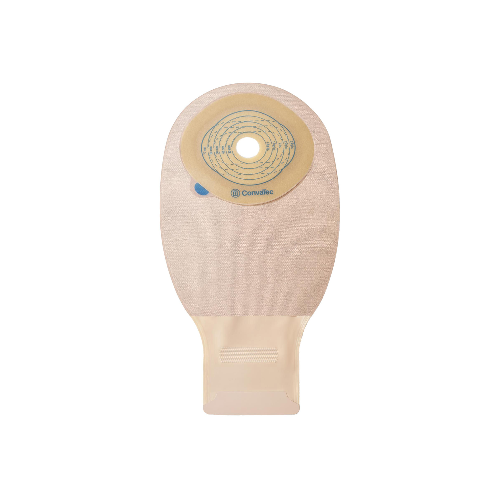 ConvaTec Esteem+ Stomahesive opaque one-piece drainable pouch with cut-to-fit guide