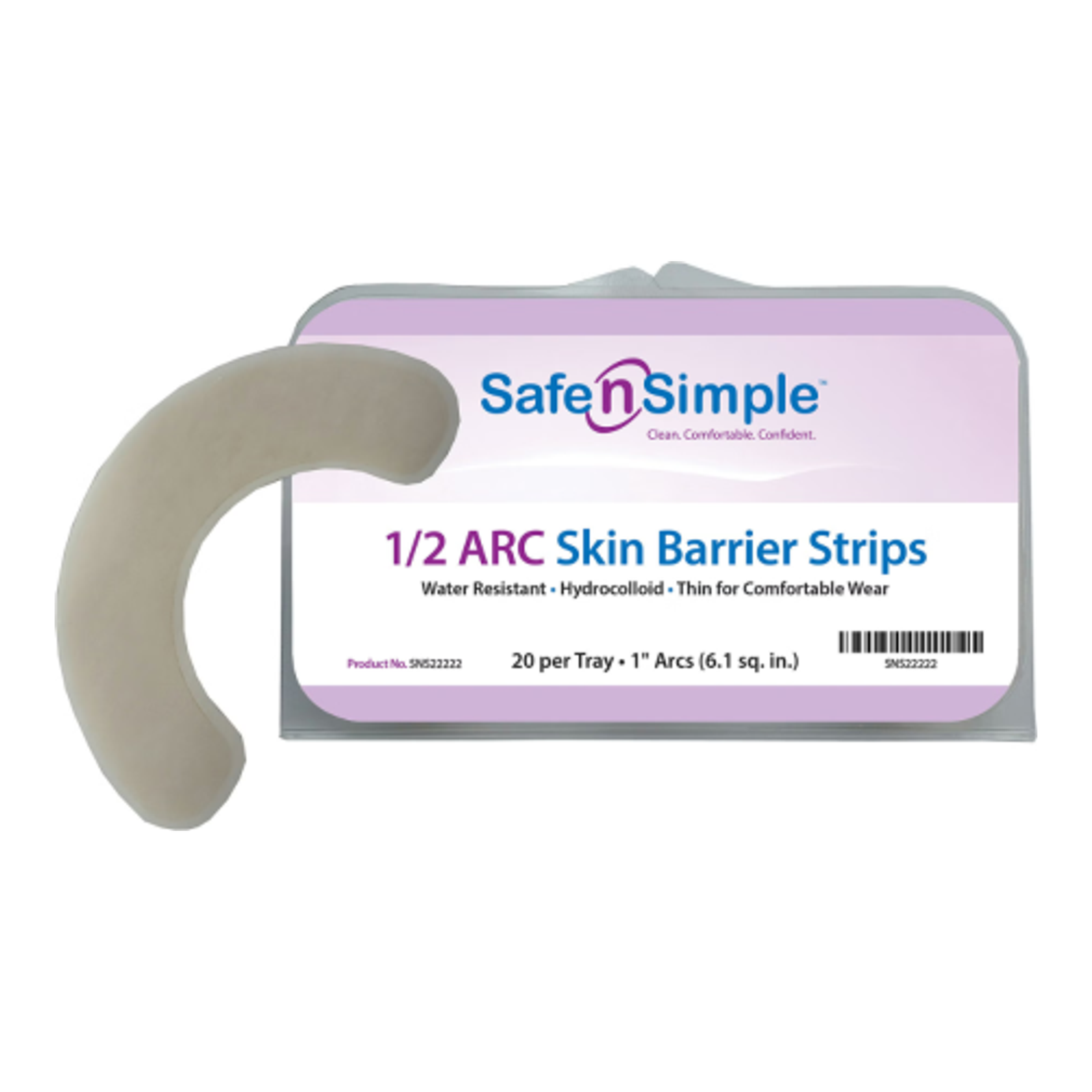 Safe-n-Simple Skin Barrier Strips, 1-inch half-circle, tray of 20