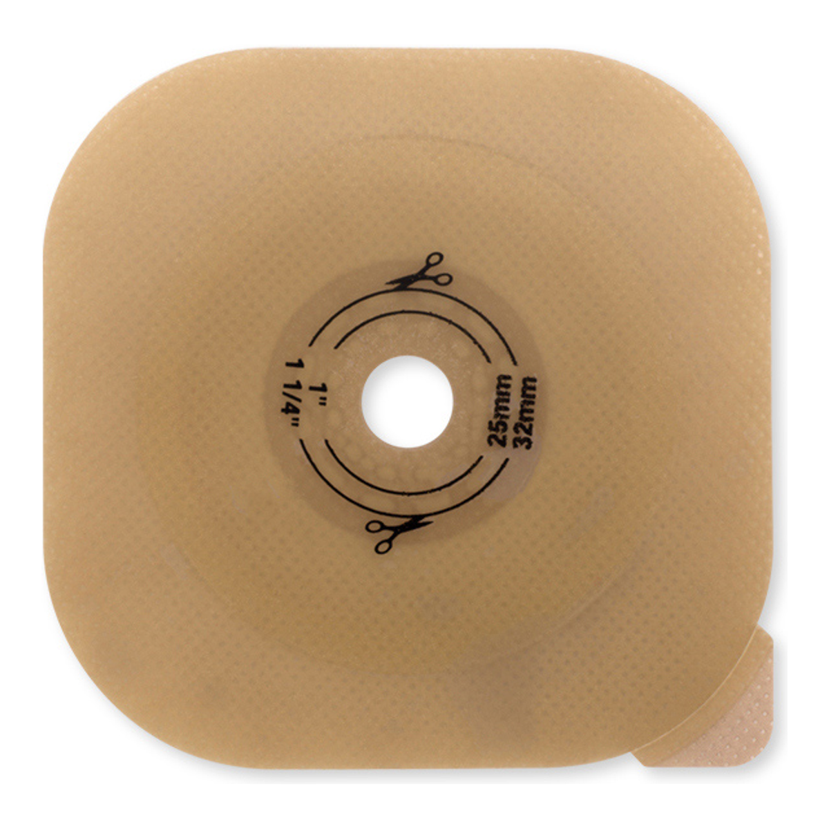 Hollister New Image Flat CeraPlus Skin Barrier without Tape — sizing guide