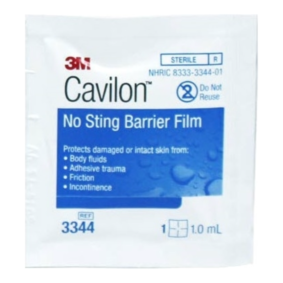 3M Cavilon No Sting Barrier Film 1 mL wipe, Milliken SKU MMM3344B