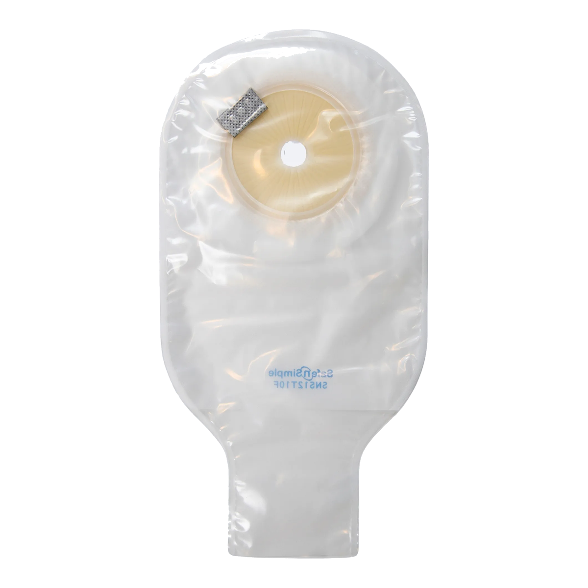 Safe-n-Simple 12-inch one-piece drainable ostomy pouch, transparent with filter, box of 10