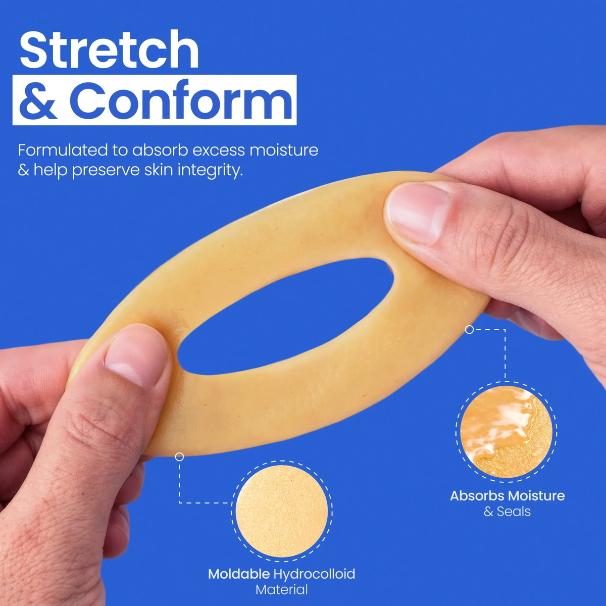Safe-n-Simple Conforming Skin Barrier Ring stretch and conform feature
