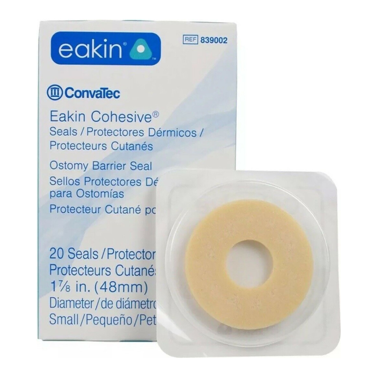 ConvaTec Eakin Cohesive small seal 839002 package and individual tray
