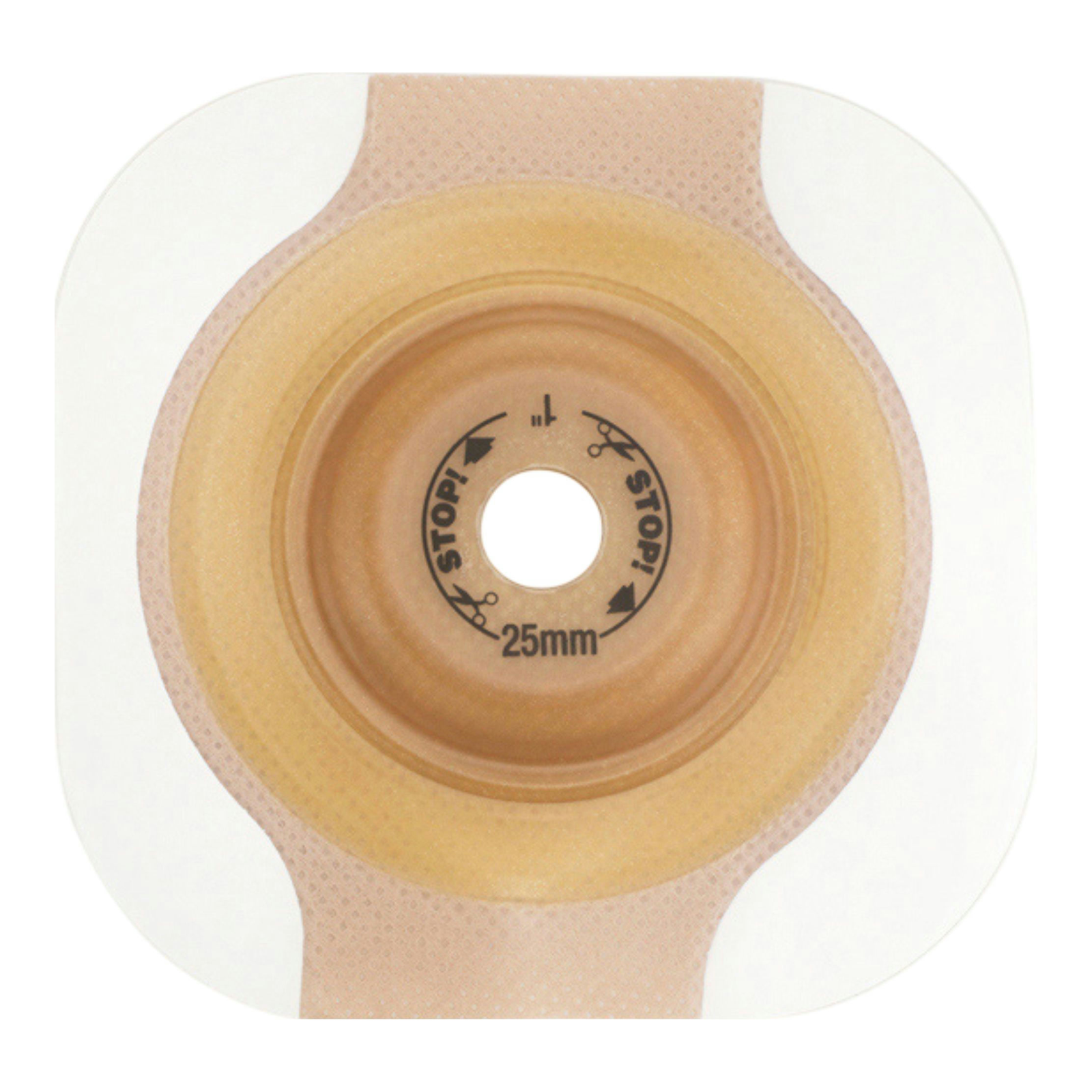 Hollister New Image Convex CeraPlus Skin Barrier with Tape — sizing side
