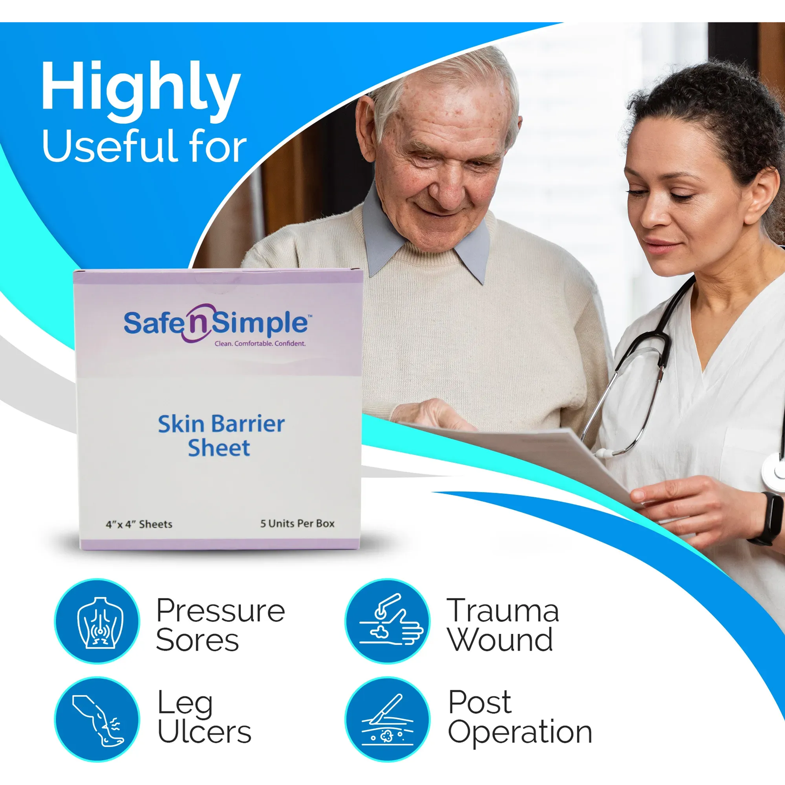 Safe-n-Simple Skin Barrier Sheet use cases