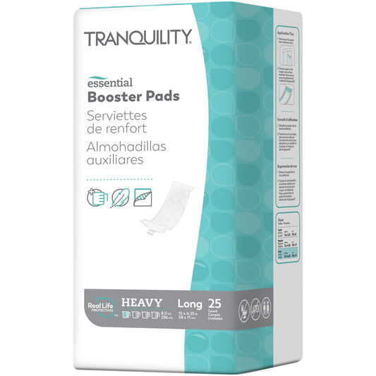 Tranquility Essential Disposable Booster Pads with Adhesive Strip, Heavy Absorbency