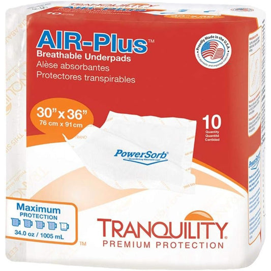 Tranquility AIR-Plus Breathable Incontinence Underpads, Maximum Absorbency