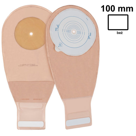 ConvaTec Esteem+ extra-large cut-to-fit one-piece drainable pouch front and back on a white background