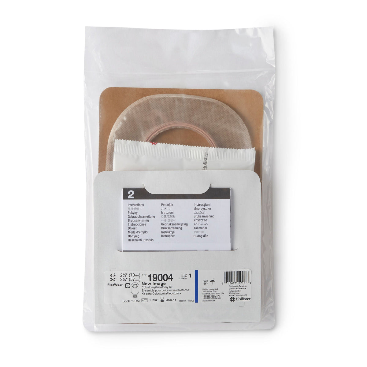 Hollister New Image Two-Piece Drainable Ostomy Kit – Lock ’n Roll, Nonsterile with Tape — primary product view