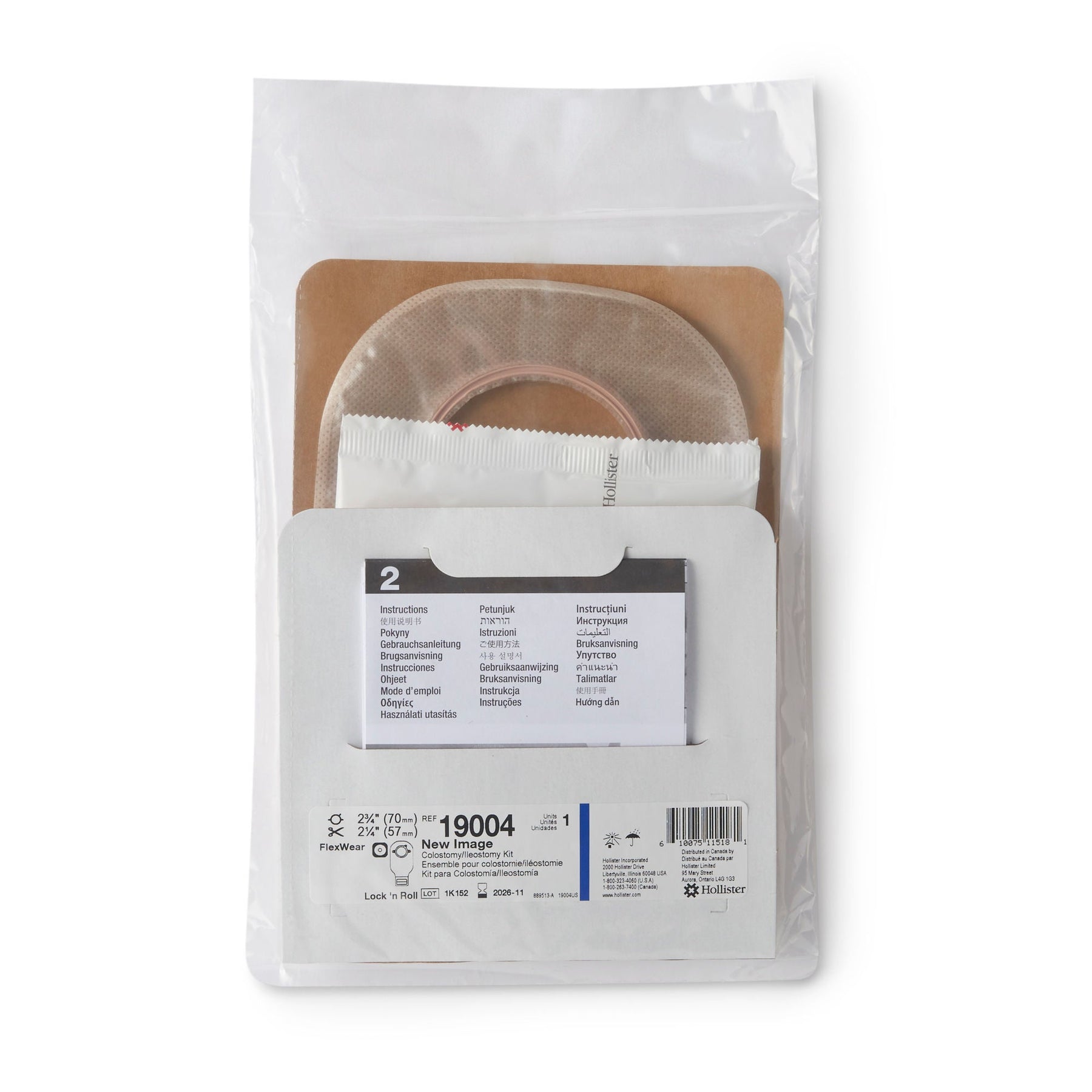 Hollister New Image Two-Piece Drainable Ostomy Kit – Lock ’n Roll, Nonsterile with Tape — primary product view