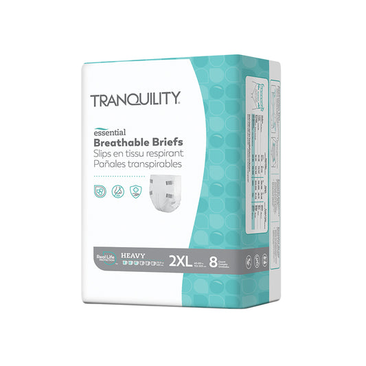 Tranquility Essential Breathable Adult Briefs with Tabs, Heavy Absorbency