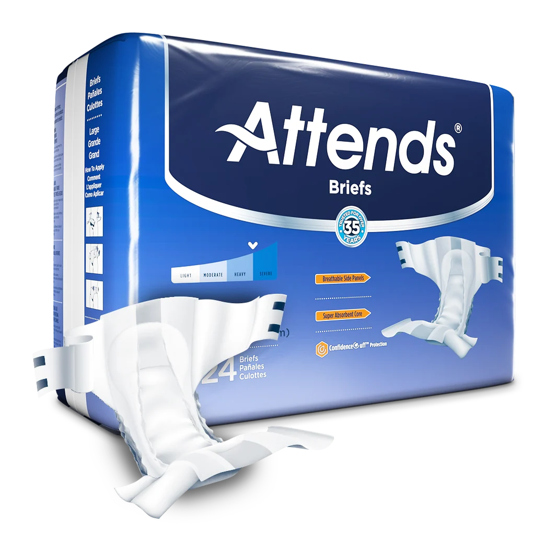 Attends Attends Briefs with ConfidenceCuff Protection (AHDDA20, AHDDA25) on a white background