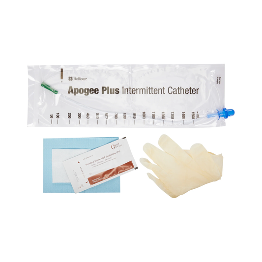 Hollister Hollister Intermittent Catheter Kit Apogee® Closed System / Firm Tip 14 Fr. w/ 1500 ml Bag (AMB14FB) on a white background