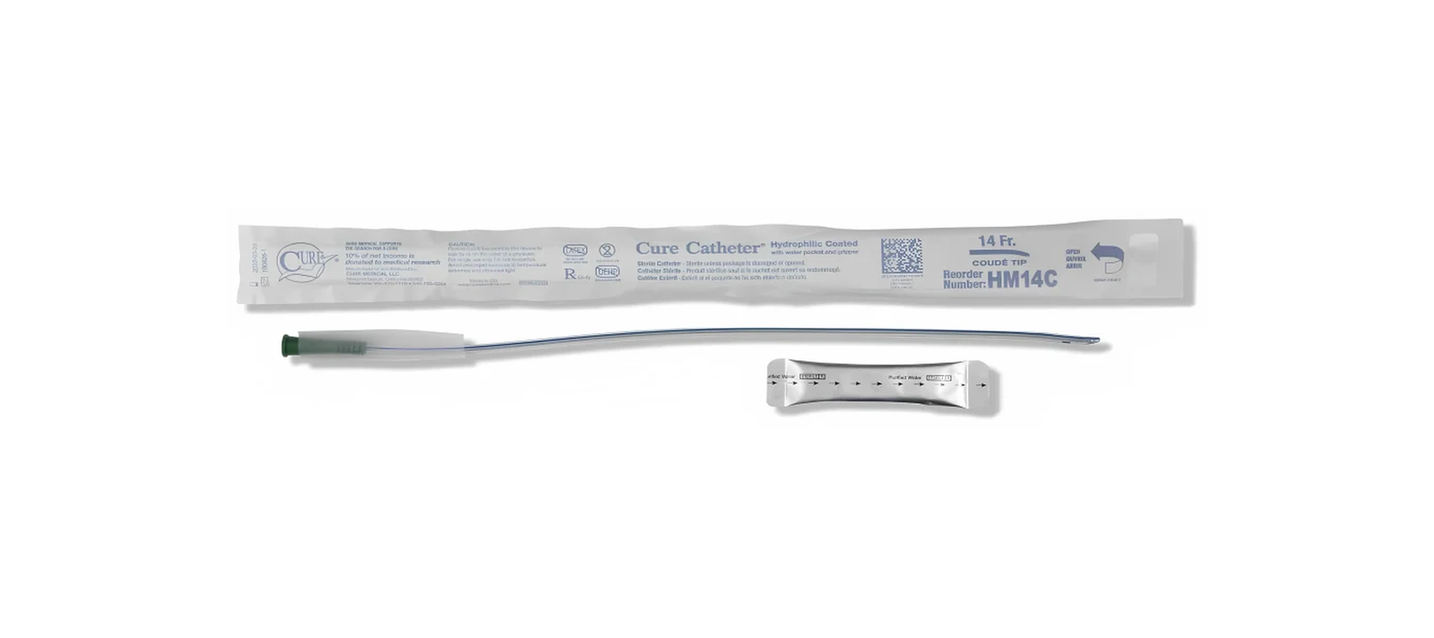 Cure Hydrophilic Coude Tip Intermittent Catheter - Male