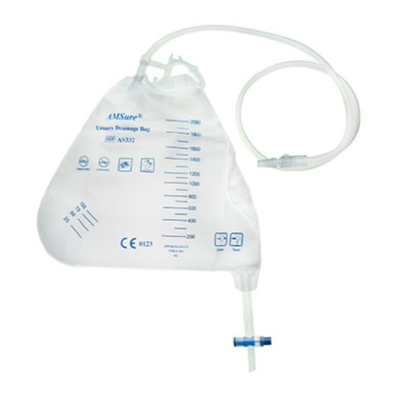 Amsino AMSure urinary drainage bag with T-Tap drain port