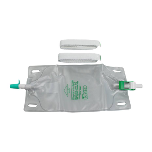 Bard Dispoz-A-Bag urinary leg bag with Flip-Flo valve and fabric straps