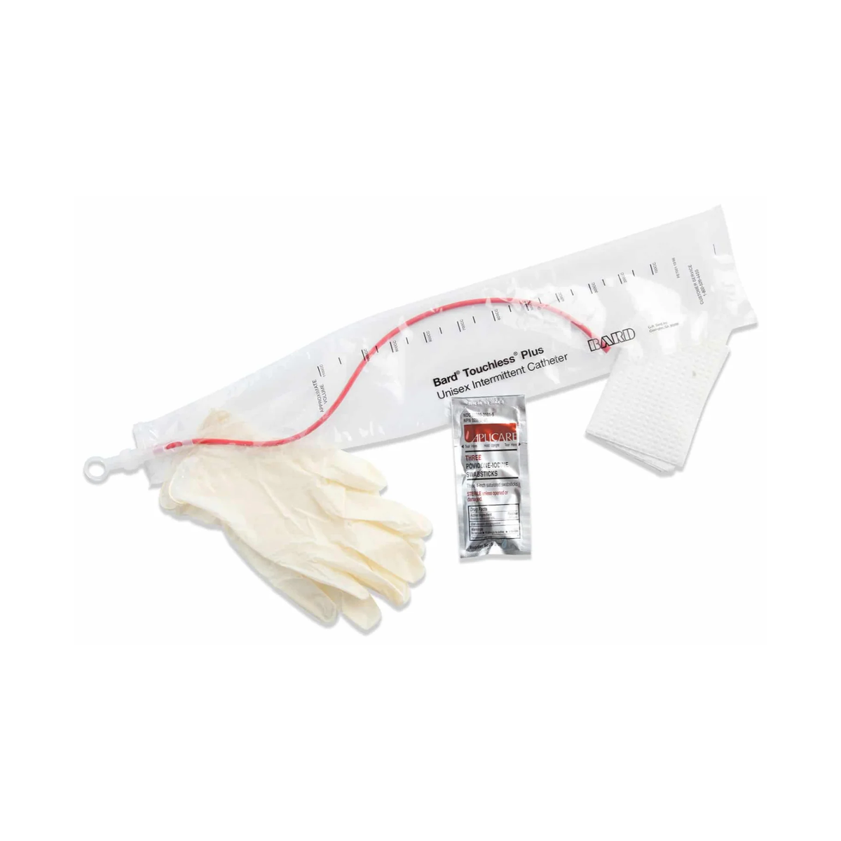 Bard Medical Bard Touchless Plus Closed System Red Rubber Catheter Kit with Collection Bag - Unisex (BA4A5042, BA4A5042-CS) on a white background