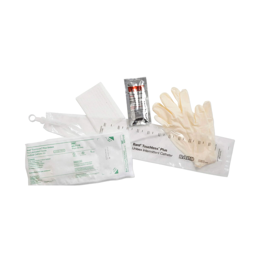 Bard Medical Bard Touchless Plus Closed System Intermittent Catheter Kit - Coude Tip (BA4A7114, BA4A7114-CS) on a white background
