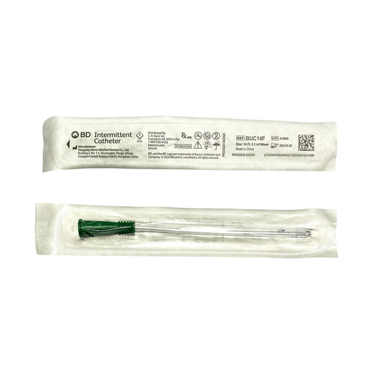 Bard Medical Bard BD Straight Tip Intermittent Catheter - Female (BABUC10F, BABUC10F-BX) on a white background