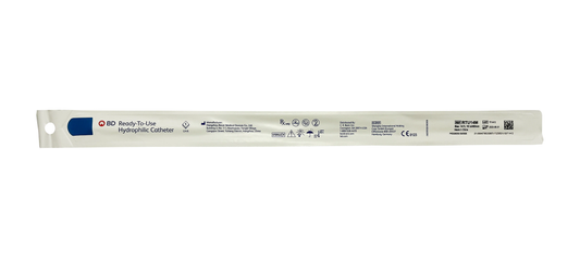 Bard Medical Bard BD Hydrophilic Straight Tip Intermittent Catheter - Male (BARTU12M, BARTU12M-BX) on a white background