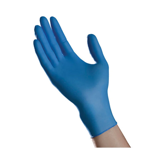 At Home Medical Products, Inc. BodyMed Nitrile Exam Gloves - Powder Free (BDMNTRGVSM, BDMNTRGVMED) on a white background