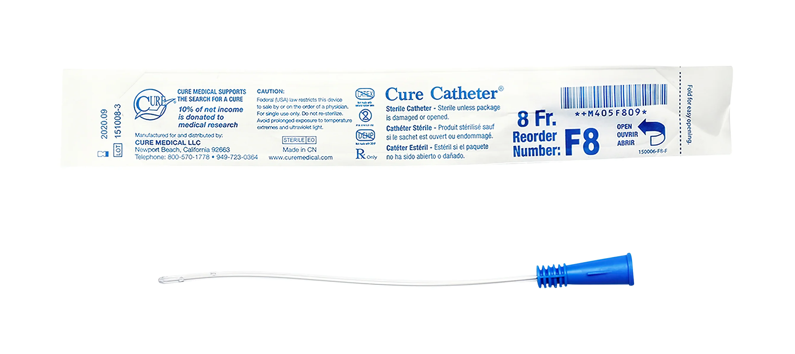 Convatec Cure Intermittent Catheter - Female (CMF8, CMF8-BX) on a white background