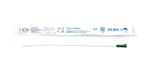 Convatec Cure Straight Tip Intermittent Catheter - Male (CMM8, CMM8-BX) on a white background