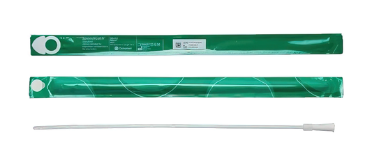 Coloplast Coloplast SpeediCath Hydrophilic Straight Tip Intermittent Catheter - Male (CO28408, CO28408-BX) on a white background