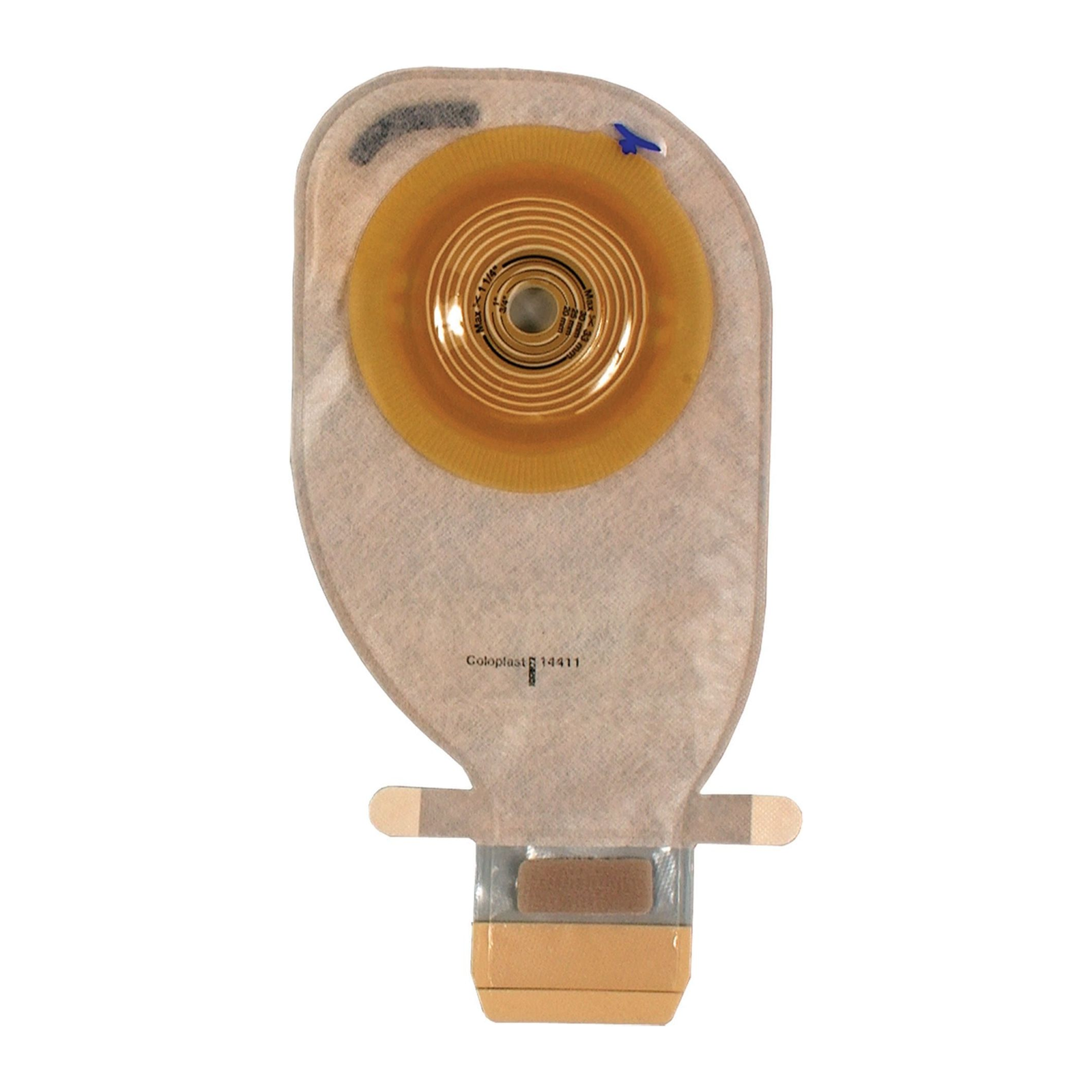 Coloplast Assura Convex Light MAXI standard-wear transparent filtered wide-outlet pouch; opening varies by selected exact SKU