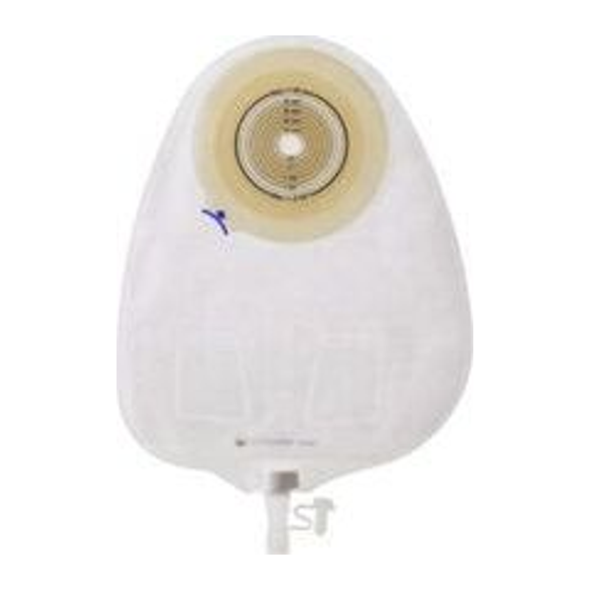 Coloplast Assura flat one-piece standard-wear urostomy pouch; color and MIDI or MAXI capacity vary by selected exact SKU