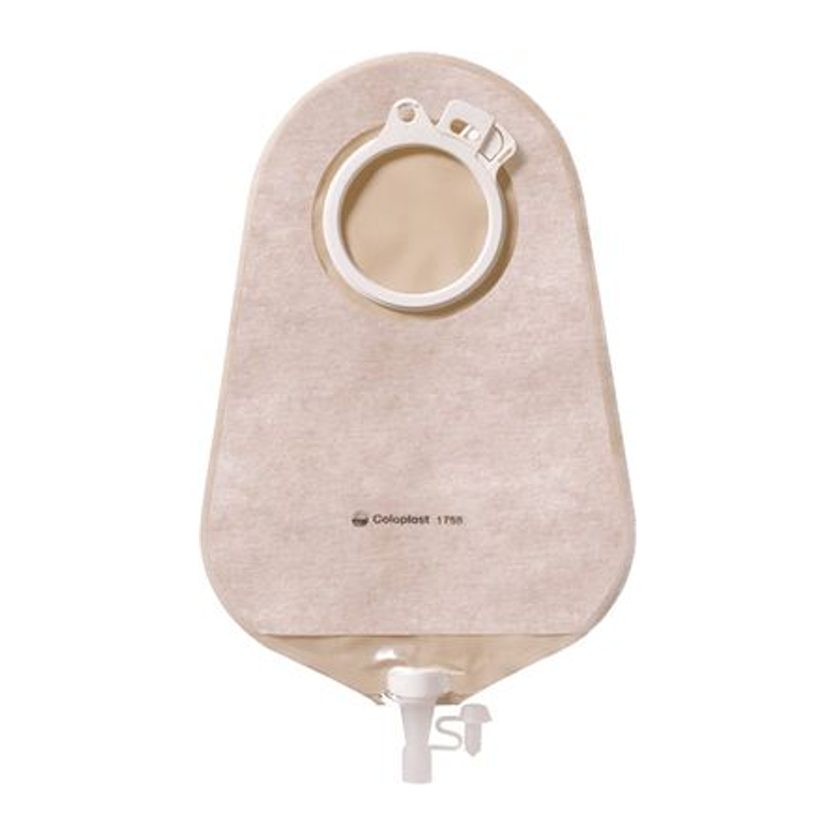 Coloplast Assura MAXI two-piece opaque urostomy pouch; coupling color varies by selected SKU