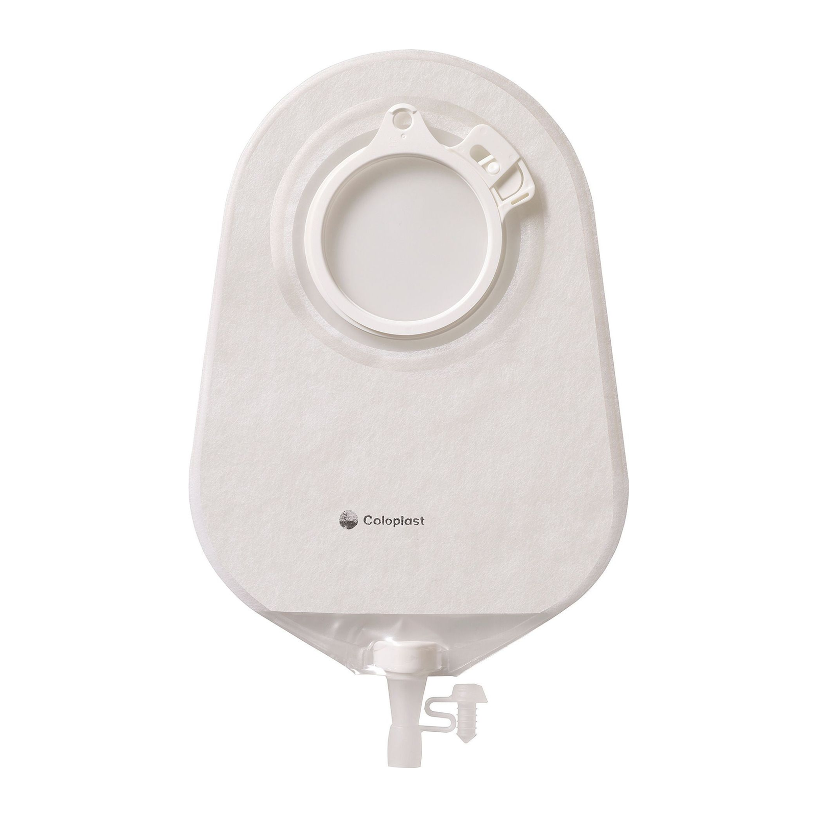 Coloplast Assura MAXI two-piece transparent urostomy pouch; capacity and coupling color vary by selected SKU