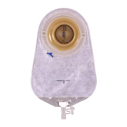 Coloplast Assura one-piece extended-wear urostomy pouch; color, capacity, convexity, and opening vary by selected exact SKU