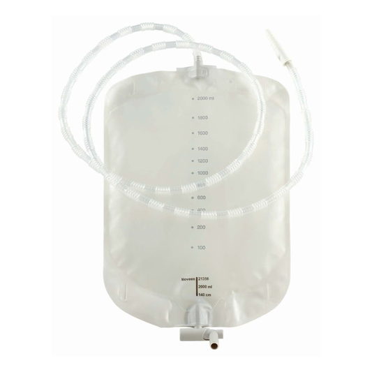 Coloplast Moveen 2000 mL drainage bag (CO21346, CO21356) on a white background
