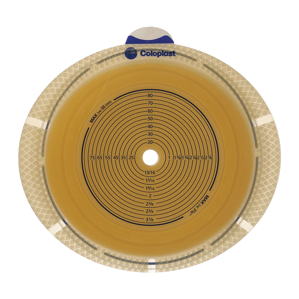 Coloplast SenSura Flex flat standard-wear ostomy barrier 10108, exact front view on white