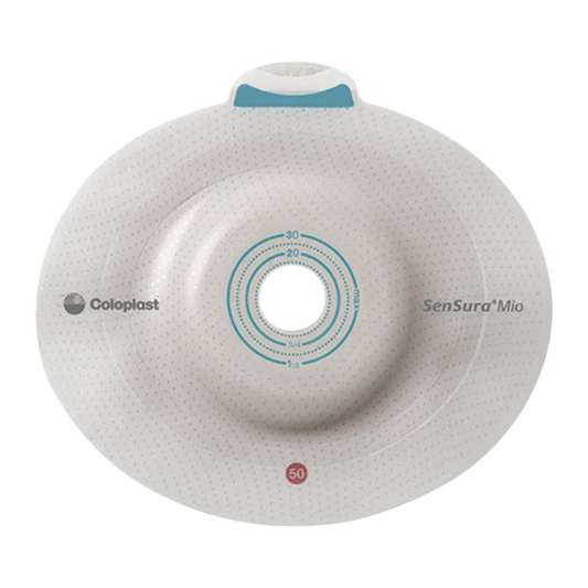 Coloplast SenSura Mio Click convex-light extended-wear ostomy barrier 16911, exact red-code view on white