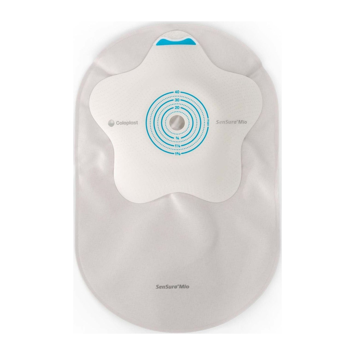 Coloplast SenSura Mio Convex Flip MAXI one-piece closed pouch, small 40 mm barrier, exact CST18152 back and barrier view.